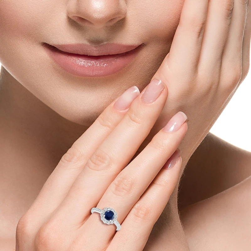 Effy Final Call Womens 1/7 CT. T.W. Genuine Blue Sapphire Sterling Silver Cocktail Ring