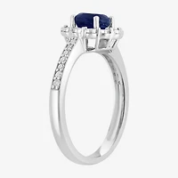Effy Final Call Womens 1/7 CT. T.W. Genuine Blue Sapphire Sterling Silver Cocktail Ring