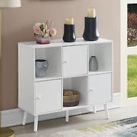 Xtra Storage Cube Organizer Sideboard Console Table with 3 Cubbies and 3 Cabinets