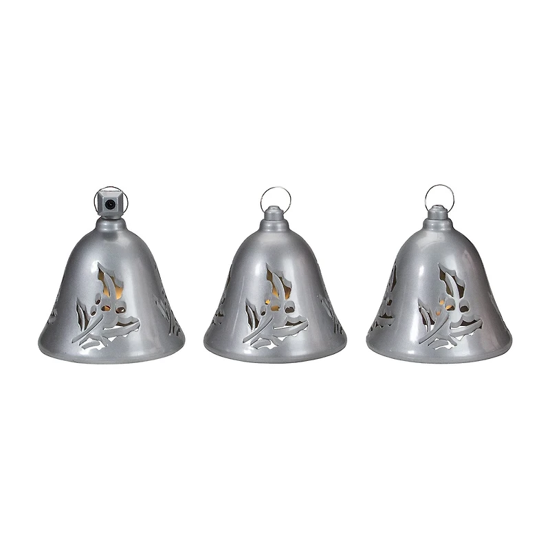 Northlight 6.5" Musical Silver Bells 3-pc. Christmas Tabletop Decor