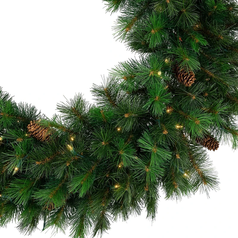 Northlight 48" Royal Oregon Pine Artificial Clear Lights Pre-Lit Wreath