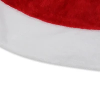 Northlight 48" Red And White Velveteen White Trim Indoor Tree Skirt