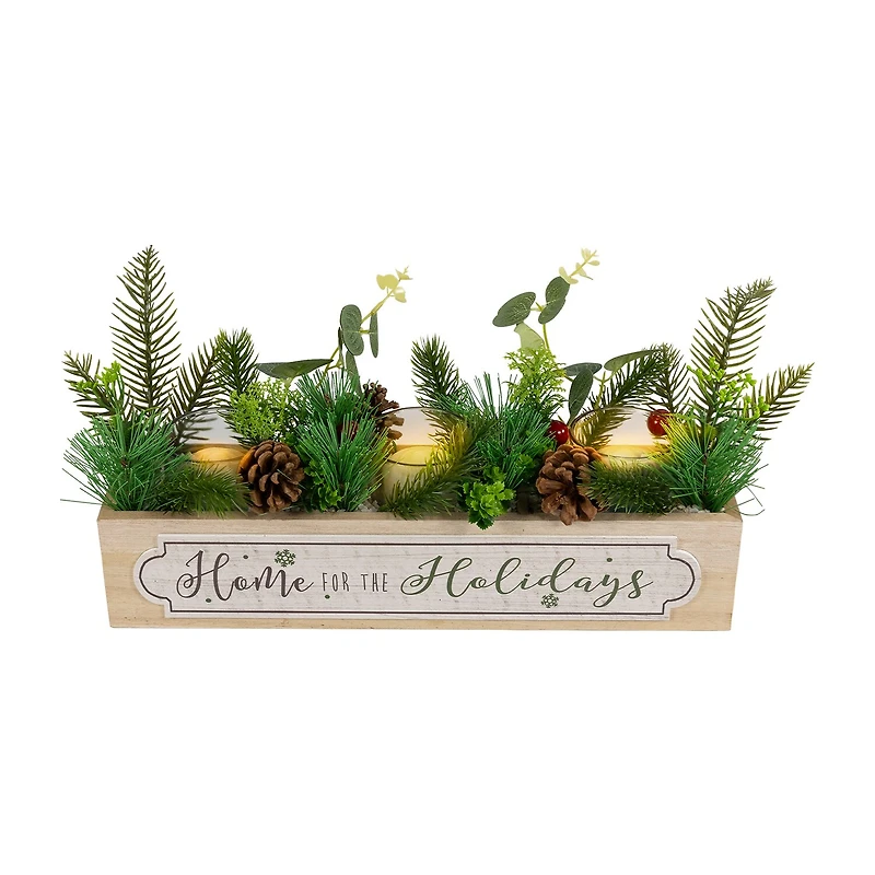 Northlight 13.75" Home For The Holidays Candle Holder Christmas Tabletop Decor