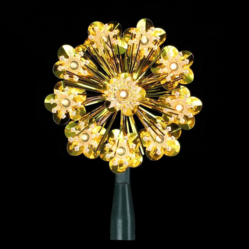 Northlight "5.5"" Gold Snowflake Starburst Clear Lights" Christmas Tree Topper