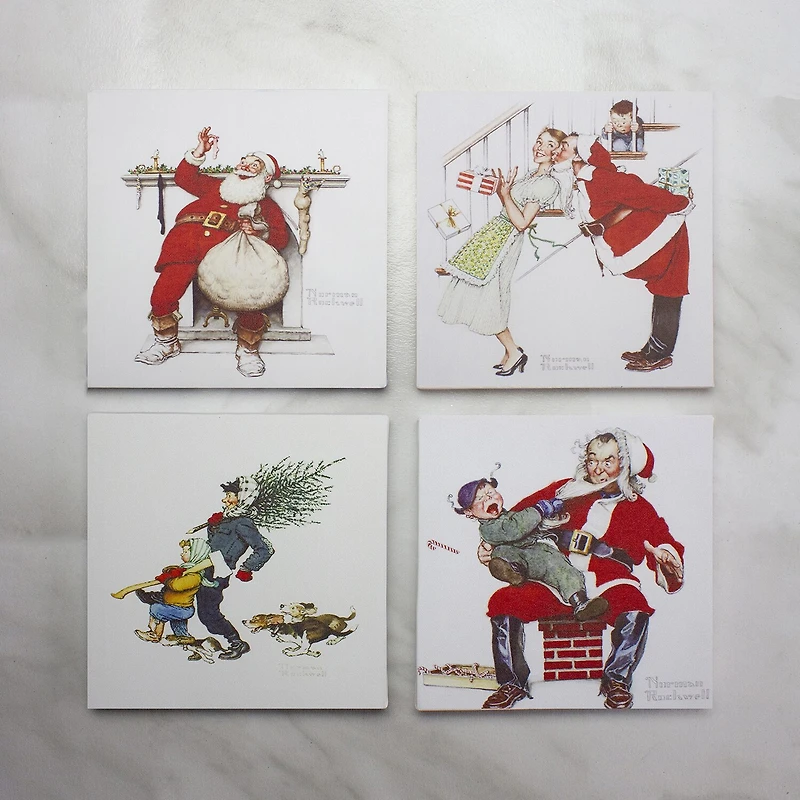 Northlight Set Of 4 Classic Norman Rockwell Christmas Scene Prints Canvas Art