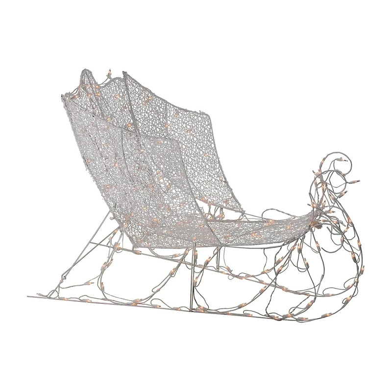 Northlight 48" White Pre-Lit Crystal 3d Sleigh Christmas Yard Art