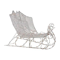 Northlight 48" White Pre-Lit Crystal 3d Sleigh Christmas Yard Art