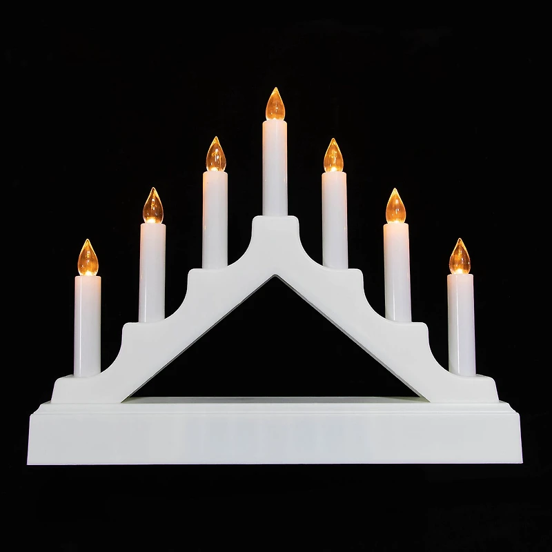 Northlight 13.5" Pre-Lit Led 7-Tier White Candelabra Christmas Tabletop Decor