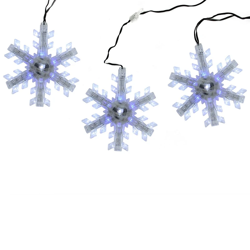 Northlight 25" Cascading White And Blue Snowfall Led Snowflake String Lights