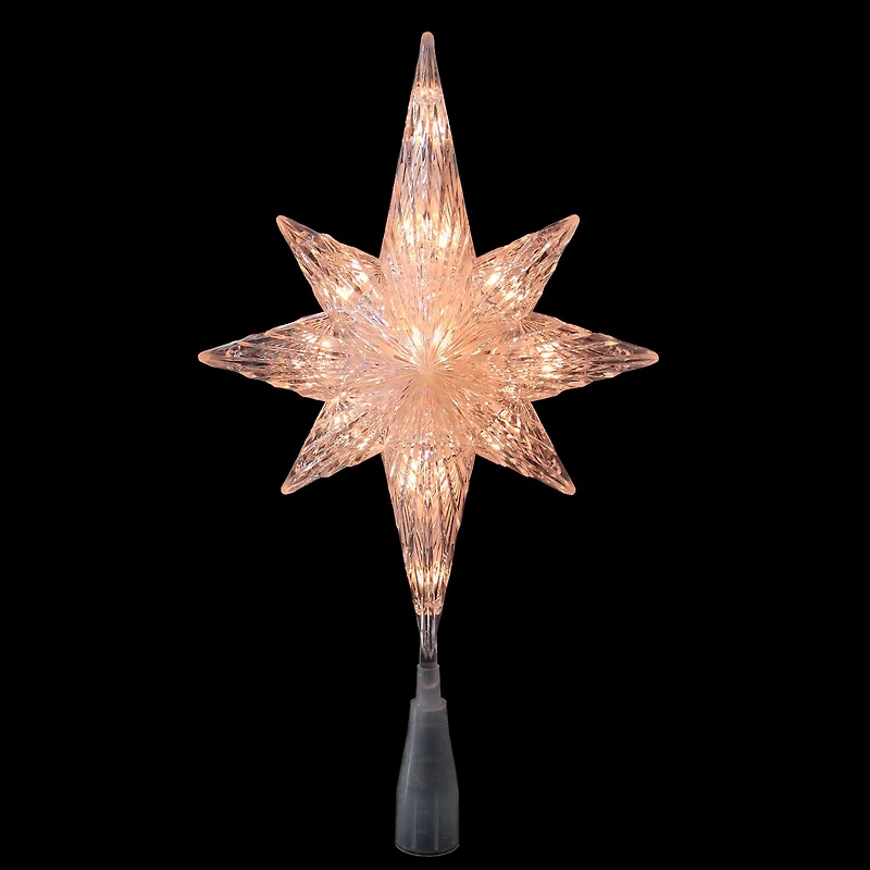Northlight 11" 8 Point Bethlehem Star Clear Lights Green Wire Christmas Tree Topper