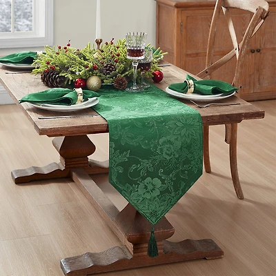 Threadmade Poinsettia Elegance Table Runner