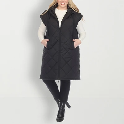 White Mark Womens Lightweight Plus Puffer Vest