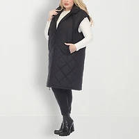 White Mark Womens Lightweight Plus Puffer Vest