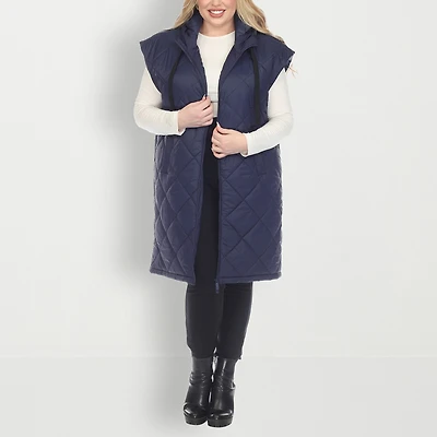 White Mark Womens Lightweight Plus Puffer Vest