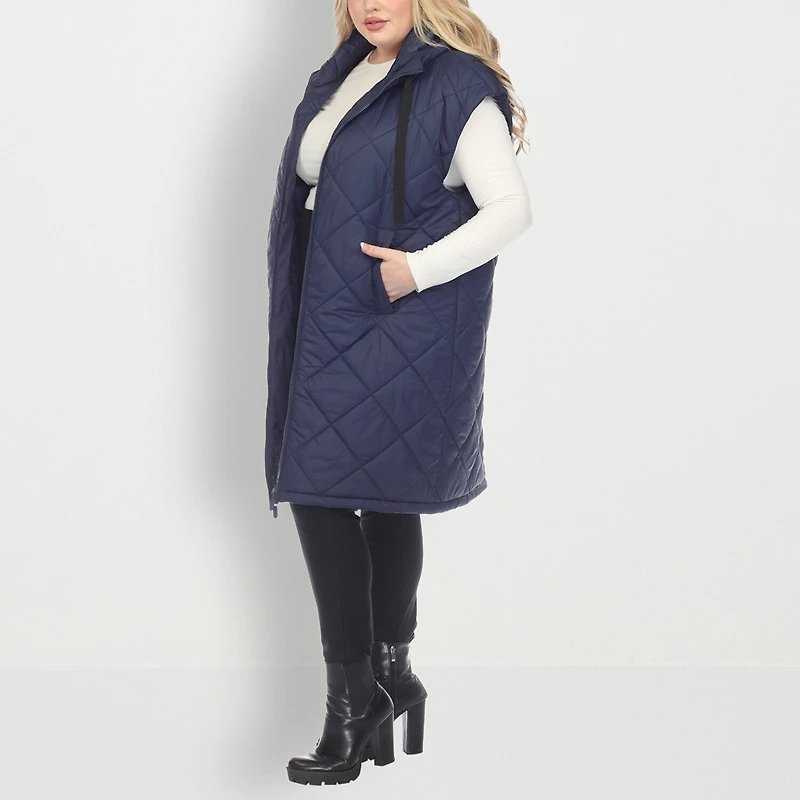 White Mark Womens Lightweight Plus Puffer Vest