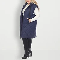 White Mark Womens Lightweight Plus Puffer Vest