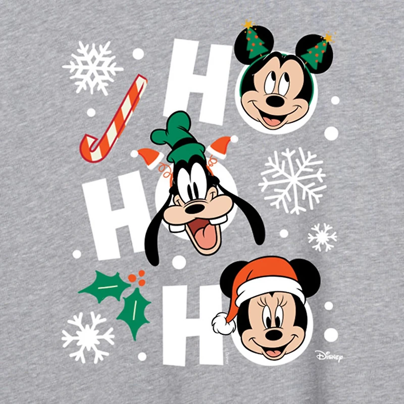Mickey and Friends Hohoho Tee Womens Crew Neck Short Sleeve Graphic T-Shirt