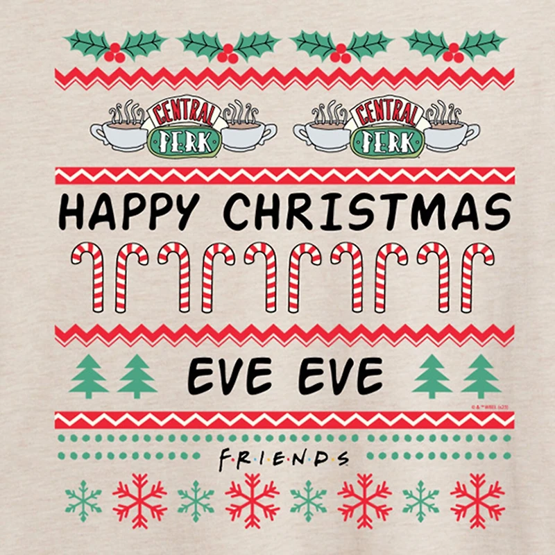 Friends Merry Christmas Eve Tee Womens Crew Neck Short Sleeve Graphic T-Shirt