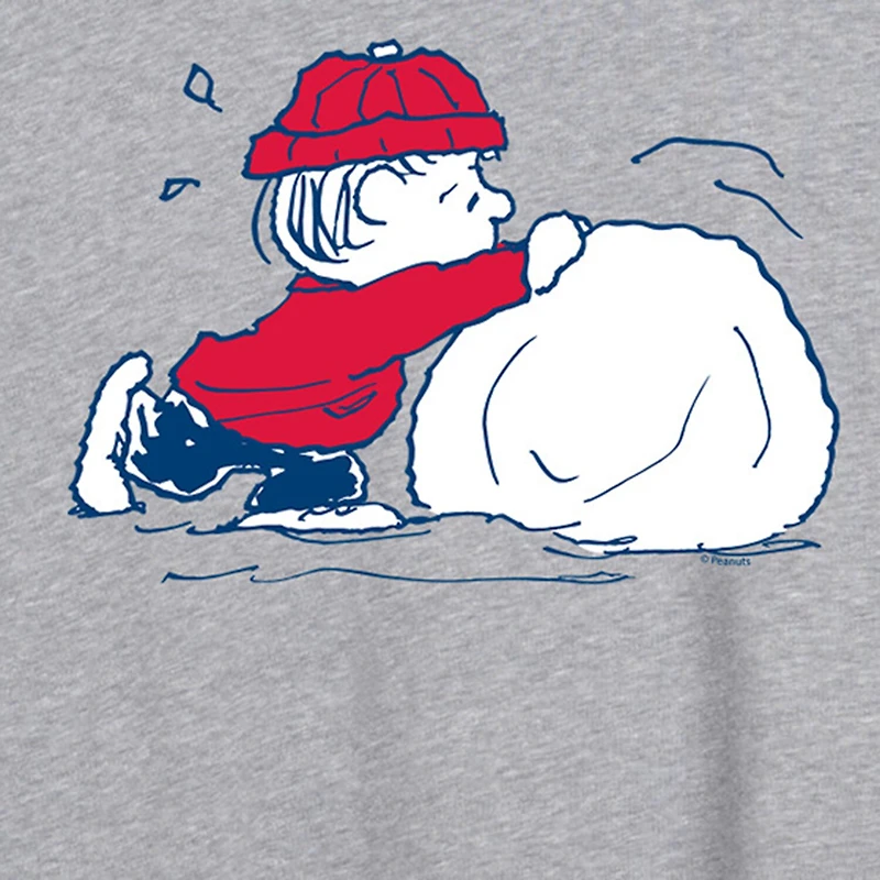 Peanuts Snow Tee Womens Crew Neck Short Sleeve Regular Fit Graphic T-Shirt