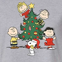 Peanuts Tree Cropped Tee Womens Crew Neck Short Sleeve Graphic T-Shirt