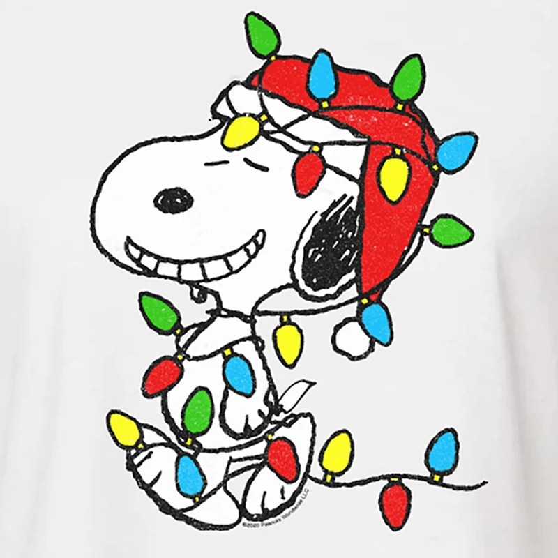 Peanuts Snoopy Light Tee Womens Crew Neck Short Sleeve Regular Fit Graphic T-Shirt