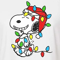 Peanuts Snoopy Light Tee Womens Crew Neck Short Sleeve Regular Fit Graphic T-Shirt