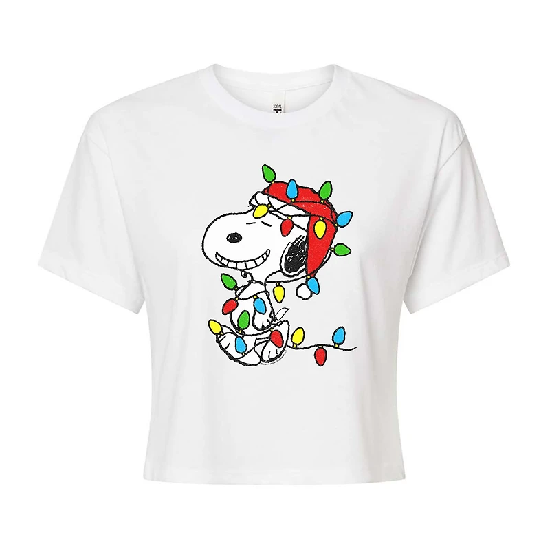 Peanuts Snoopy Light Tee Womens Crew Neck Short Sleeve Regular Fit Graphic T-Shirt