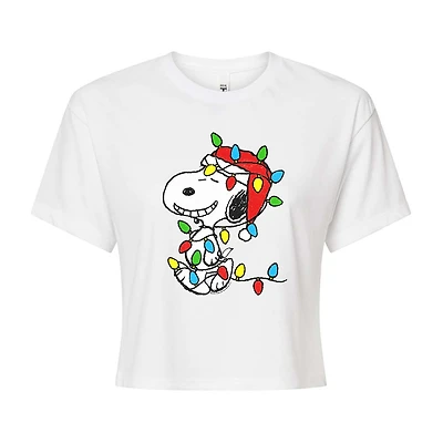 Peanuts Snoopy Light Tee Womens Crew Neck Short Sleeve Regular Fit Graphic T-Shirt