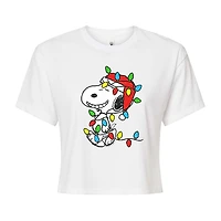 Peanuts Snoopy Light Tee Womens Crew Neck Short Sleeve Regular Fit Graphic T-Shirt