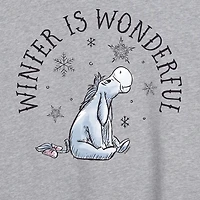 Winne The Pooh Eeyore Winter Tee Womens Crew Neck Short Sleeve Winnie Graphic T-Shirt