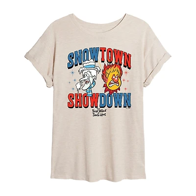 Snowtown Showdown Tee Womens Crew Neck Short Sleeve Regular Fit Graphic T-Shirt