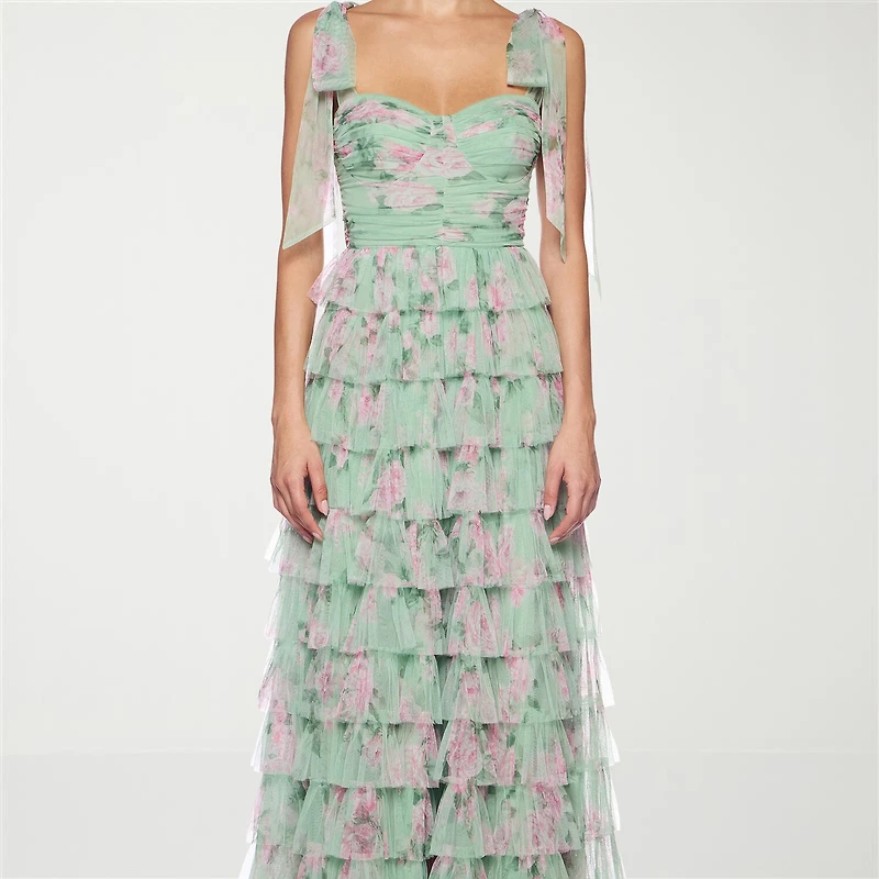 B. Smart Womens Juniors Sweetheart Neck Sleeveless Floral A-Line Dress