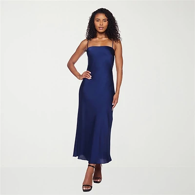 B. Smart Womens Juniors Midi Square Neck Sleeveless Bodycon Dress