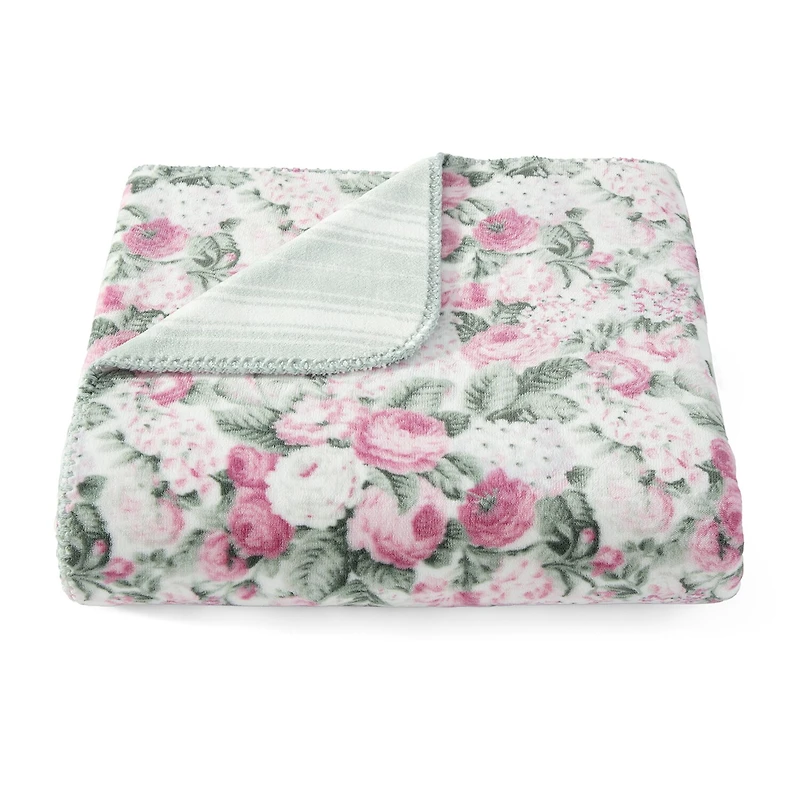 Laura Ashley Reversible Coco Plush Throw