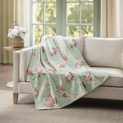 Laura Ashley Reversible Coco Plush Throw