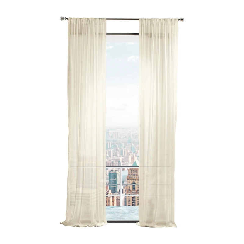 Martha Stewart Glacier Rod Pocket Sheer Set of 2 Curtain Panel