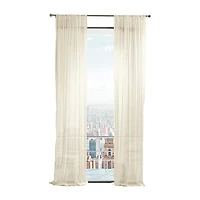 Martha Stewart Glacier Rod Pocket Sheer Set of 2 Curtain Panel