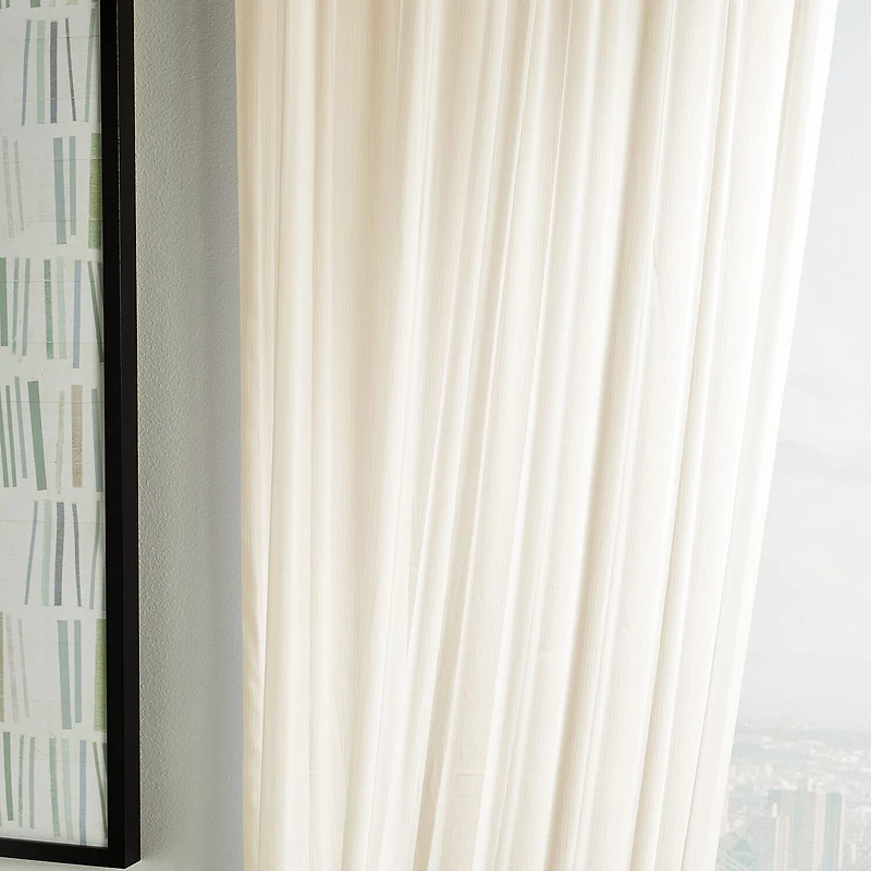 Martha Stewart Glacier Rod Pocket Sheer Set of 2 Curtain Panel
