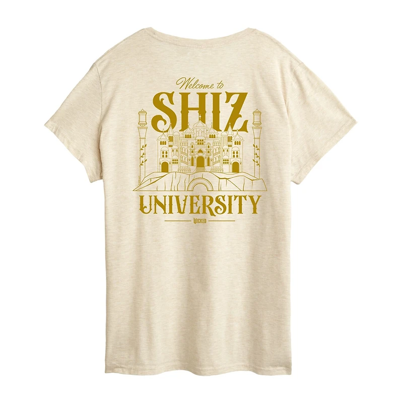 Shiz University Womens Crew Neck Short Sleeve Regular Fit Wicked Graphic T-Shirt