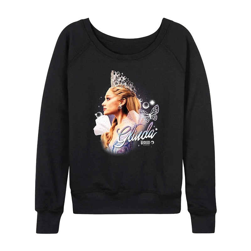 Glinda Profile Womens Boat Neck Long Sleeve Regular Fit Wicked Graphic T-Shirt