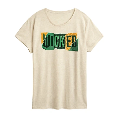 Wicked Logo Womens Crew Neck Short Sleeve Regular Fit Graphic T-Shirt