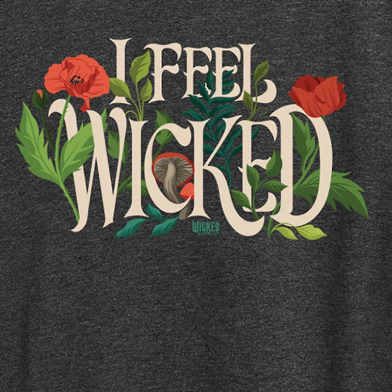 Womens Crew Neck Short Sleeve Regular Fit Wicked Graphic T-Shirt