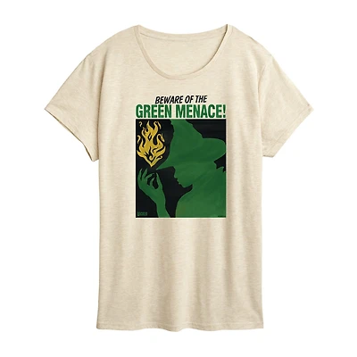 Elphaba Green Menace Womens Crew Neck Short Sleeve Regular Fit Wicked Graphic T-Shirt