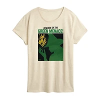 Elphaba Green Menace Womens Crew Neck Short Sleeve Regular Fit Wicked Graphic T-Shirt