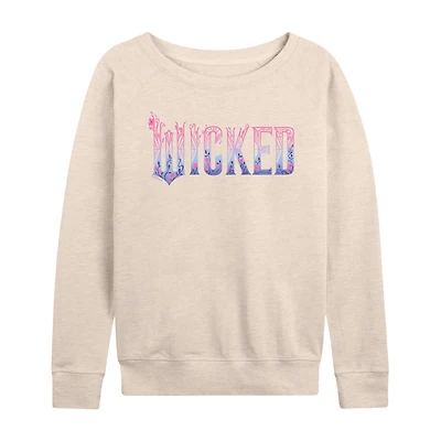 Wicked Logo Womens Boat Neck Long Sleeve Graphic T-Shirt