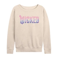 Wicked Logo Womens Boat Neck Long Sleeve Graphic T-Shirt