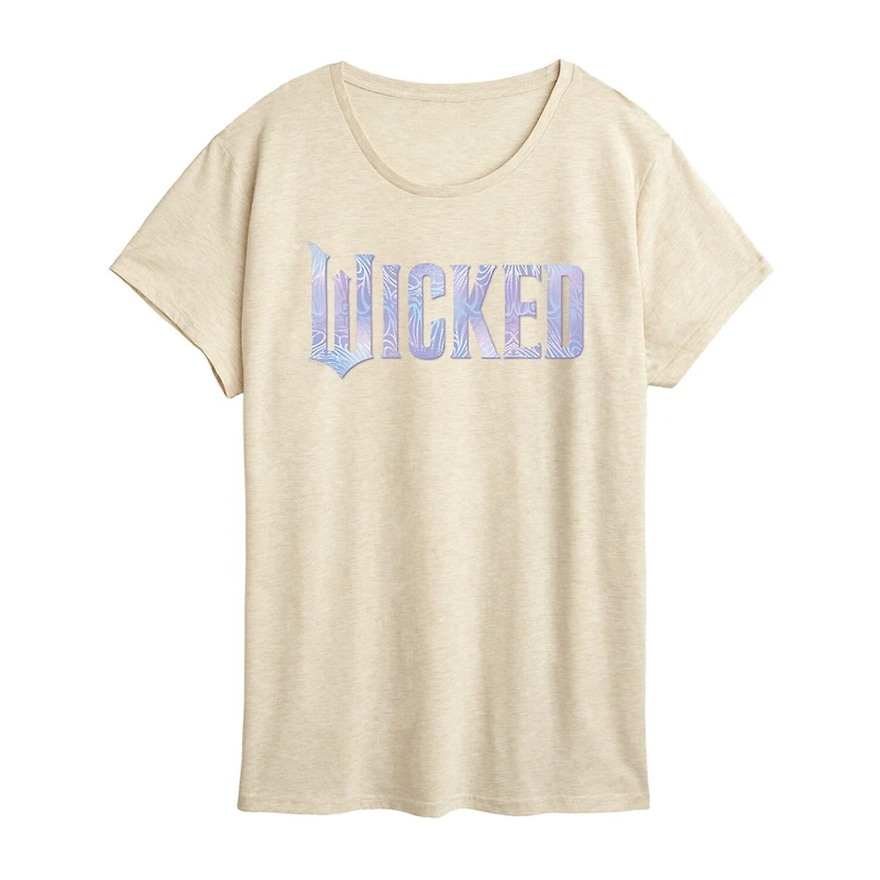Wicked Sparkle Logo Womens Scoop Neck Short Sleeve Regular Fit Graphic T-Shirt