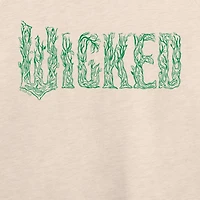 Wicked Logo Womens Boat Neck Long Sleeve Regular Fit Graphic T-Shirt