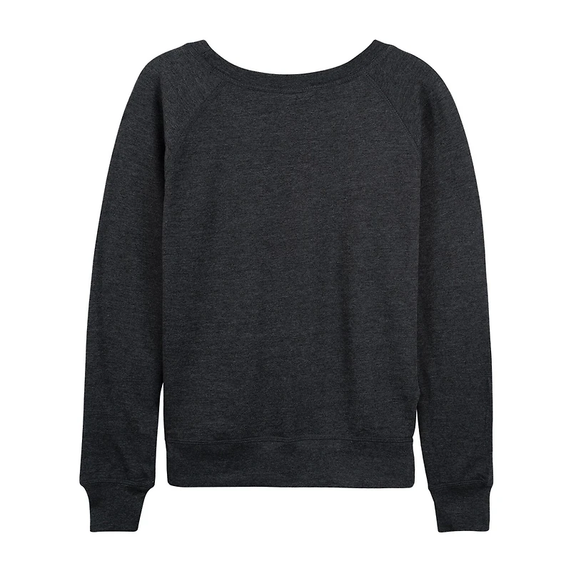 Womens Boat Neck Long Sleeve Regular Fit Wicked Graphic T-Shirt