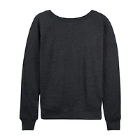 Womens Boat Neck Long Sleeve Regular Fit Wicked Graphic T-Shirt